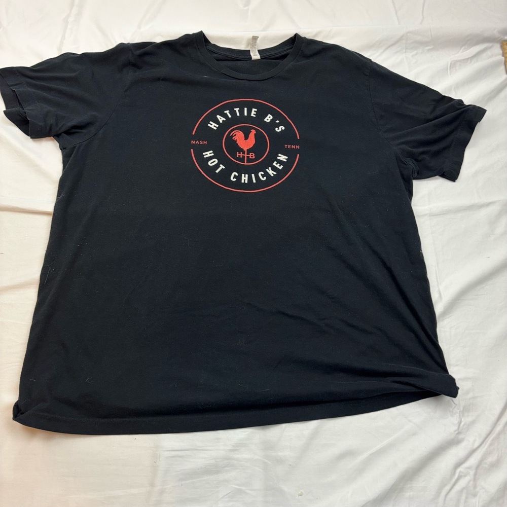 Men's Size 2XL Hattie B's Hot Chicken Graphic T-Shirt Black Short Sleeve Logo TN